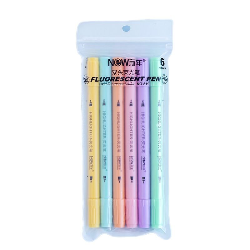 Highlighter 6-Color Suit Macaron Morandi Color Marker Note Scribing Pen