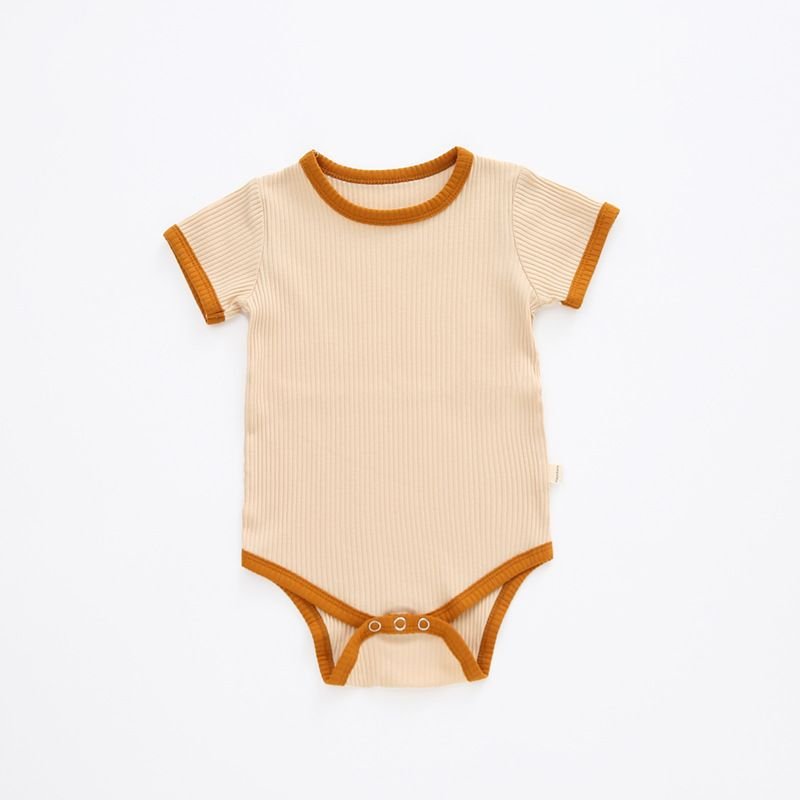 Kids Baby Boys Girls Casual Cute Solid Color Short Sleeve Romper