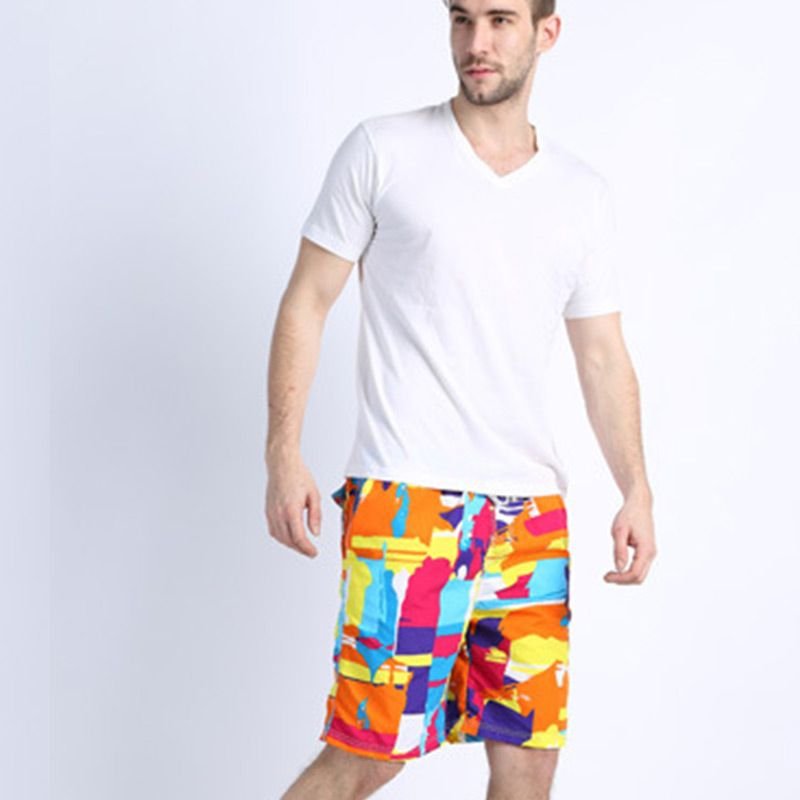 Man's New Arrival Trendy Ink Painting Style Beach Swimming Shorts