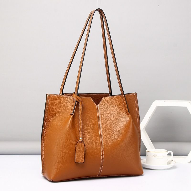 Women Casual Leather Tote Bag Large Capacity Shoulder Bag