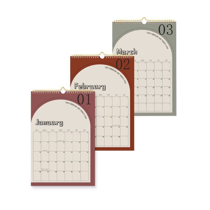 2025 English Calendar Home Desktop Agenda Yo Coil Calendar