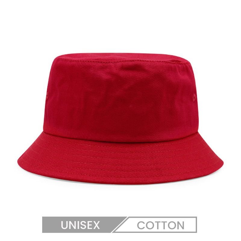 Cotton Custom Logo Embroidery Printing Diy Men Women Casual Solid Color Bucket Hat