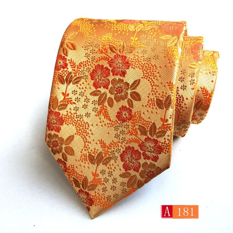 Men Fashion Polyester Jacquard Large Flower Spike Tie