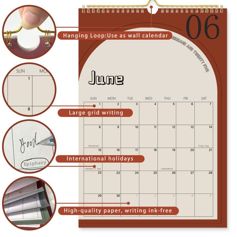 2025 English Calendar Home Desktop Agenda Yo Coil Calendar