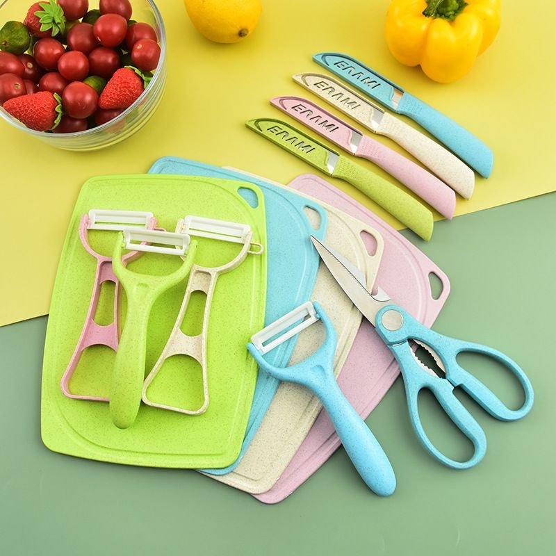 Children Cutting Board Fruit Knife Fruit Plate Kitchen Food Supplement Knife Set