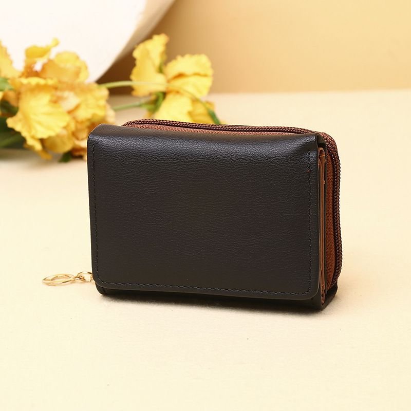 Women Fashion Solid Color PU Mini Wallet