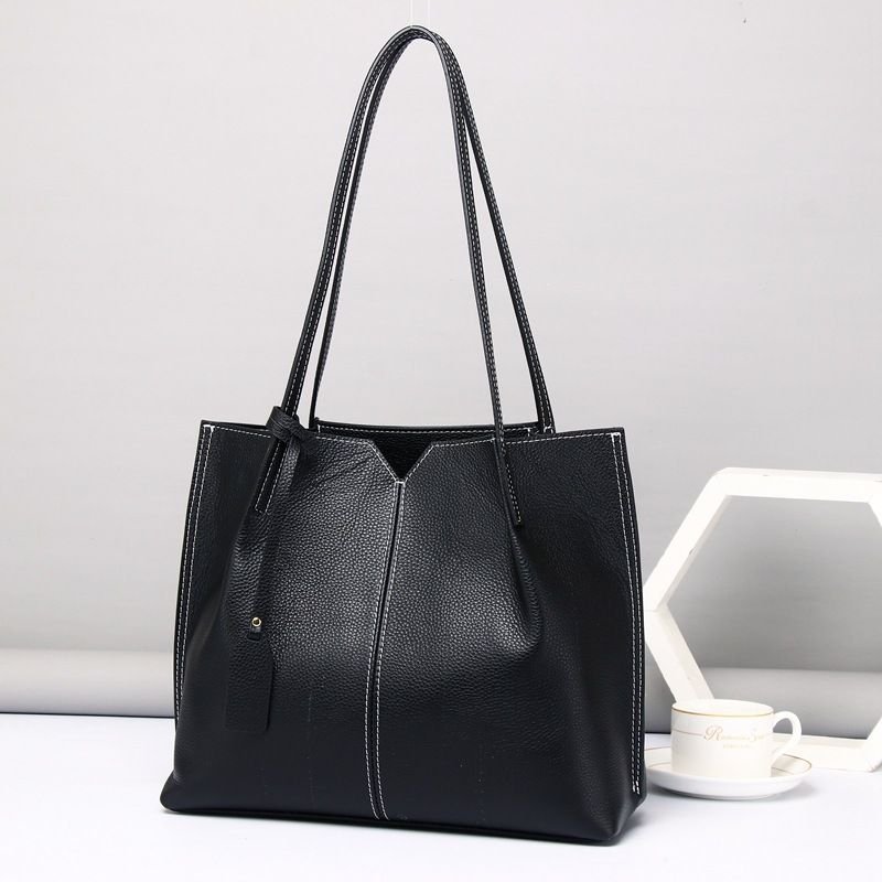 Women Casual Leather Tote Bag Large Capacity Shoulder Bag