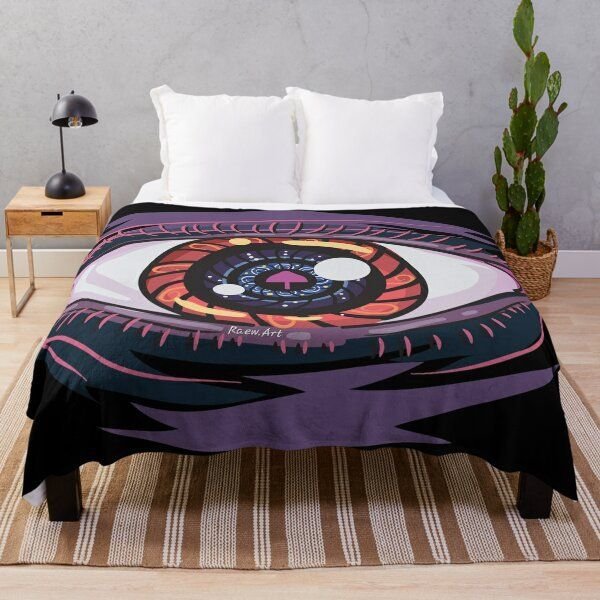 70X100cm Funny Evil Eye Theme Flannel Blanket