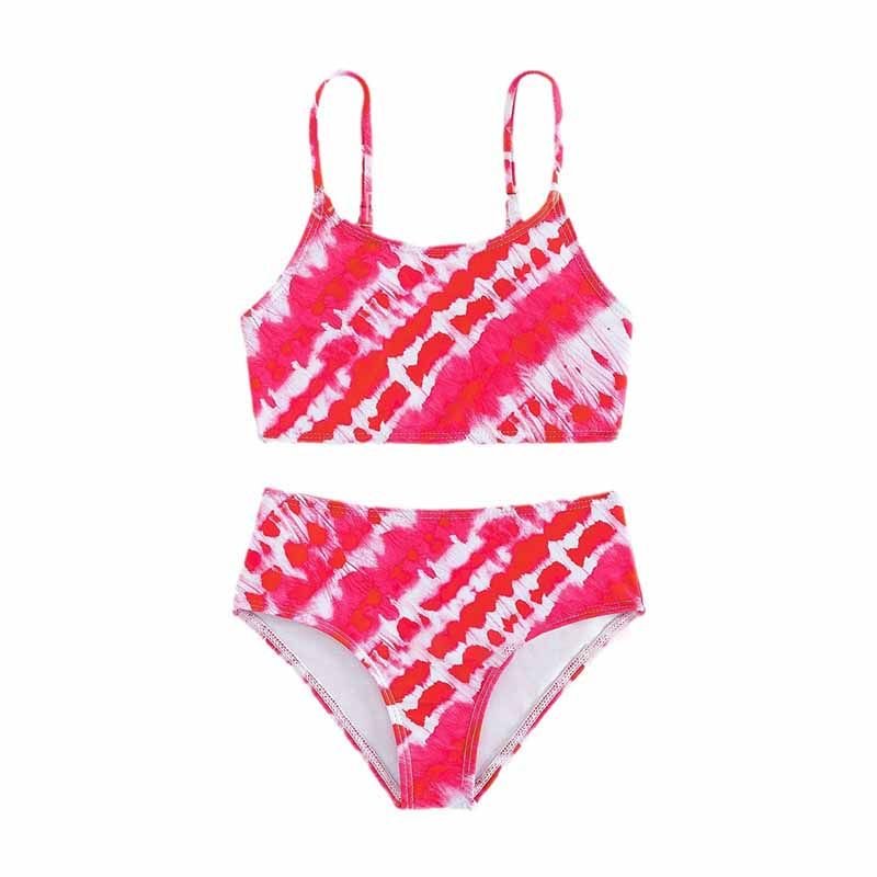 Kids Toddler Girls Casual Cute Tie-Dye Tankinis Swimwear