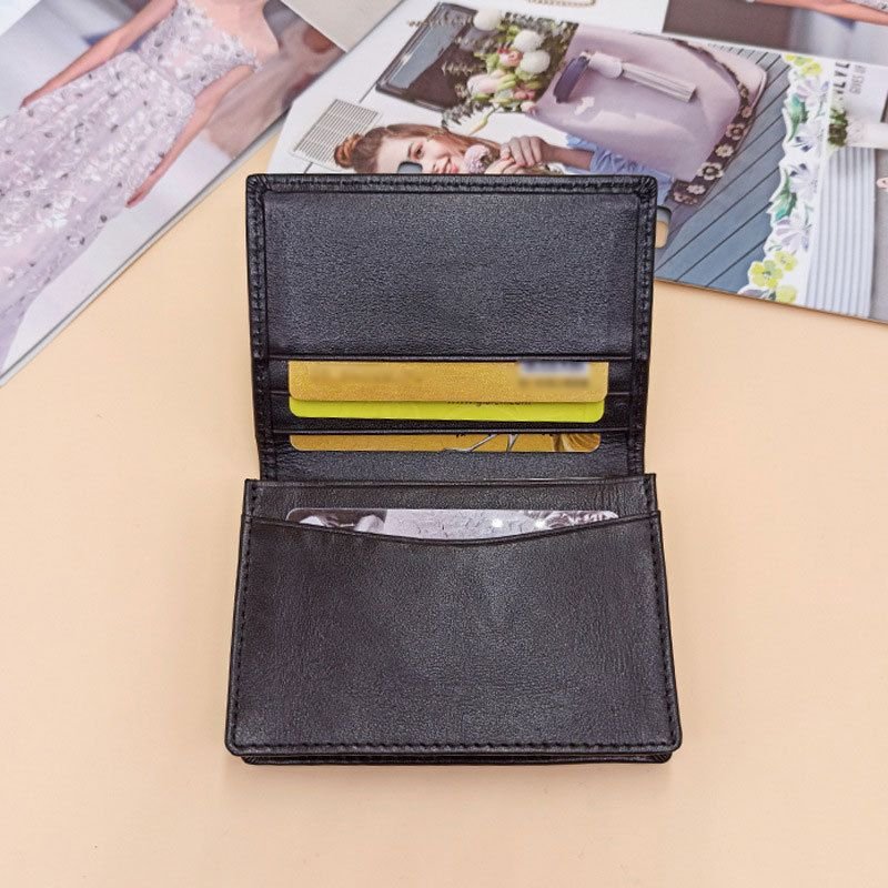 Multi-Card Creative Leather Card Holder Solid Color Wallet