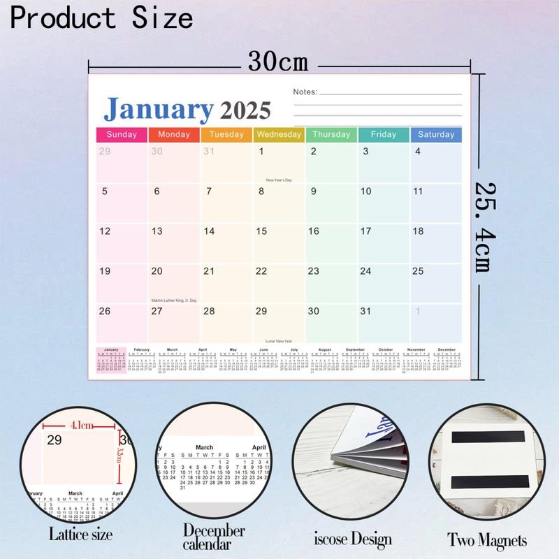 Refrigerator Magnet Calendar Daily Plan Clock-In Table