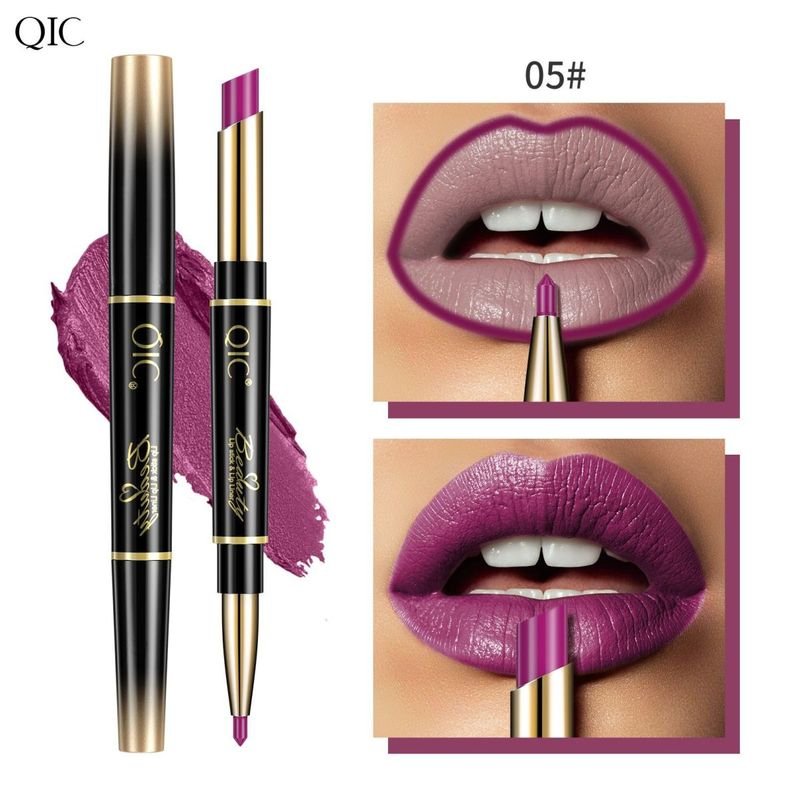 Qic Double-Headed Lipstick Lip Liner Matte Waterproof Lipstick