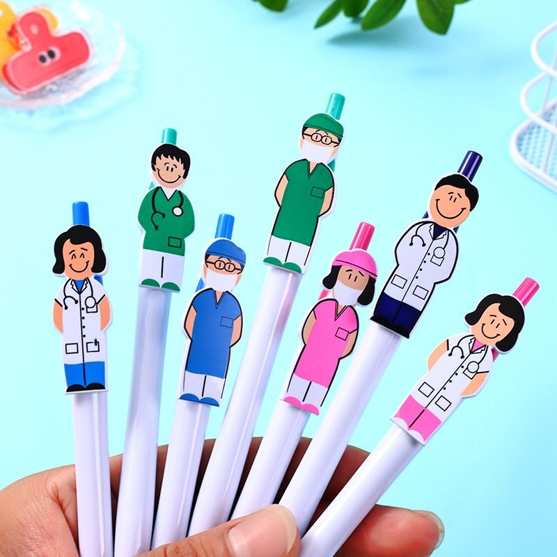 Cartoon Creative Male Doctor Female Nurse Press Ballpoint Pen