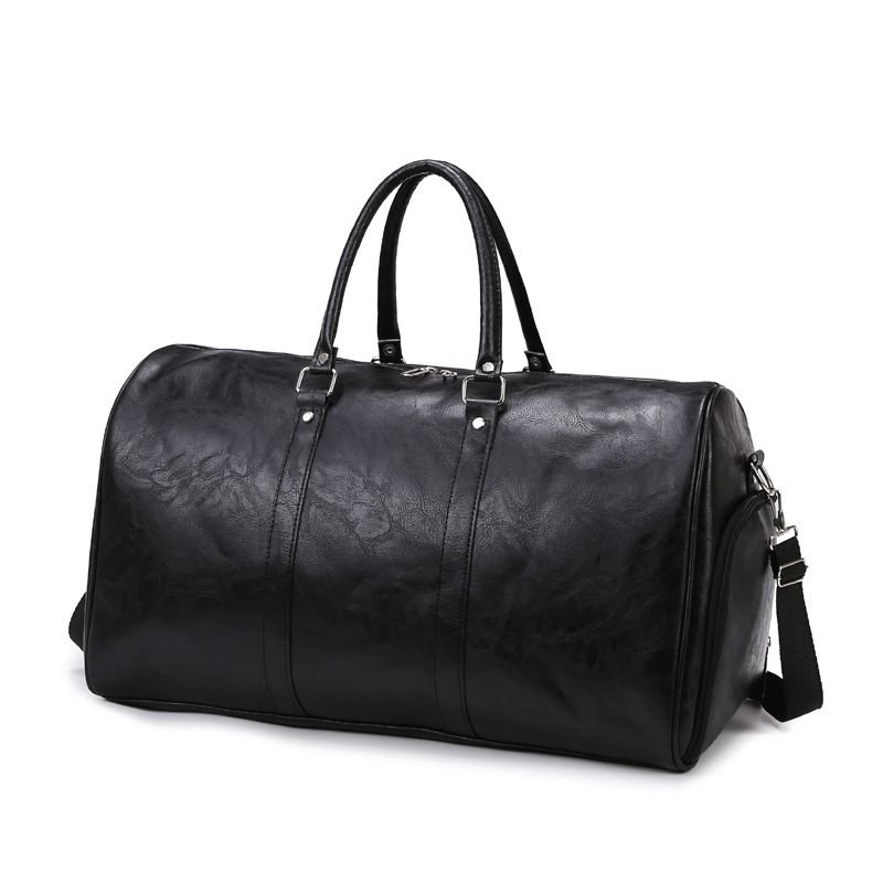 Men Leisure Sports Business Vintage Large Capacity PU Duffle Bag