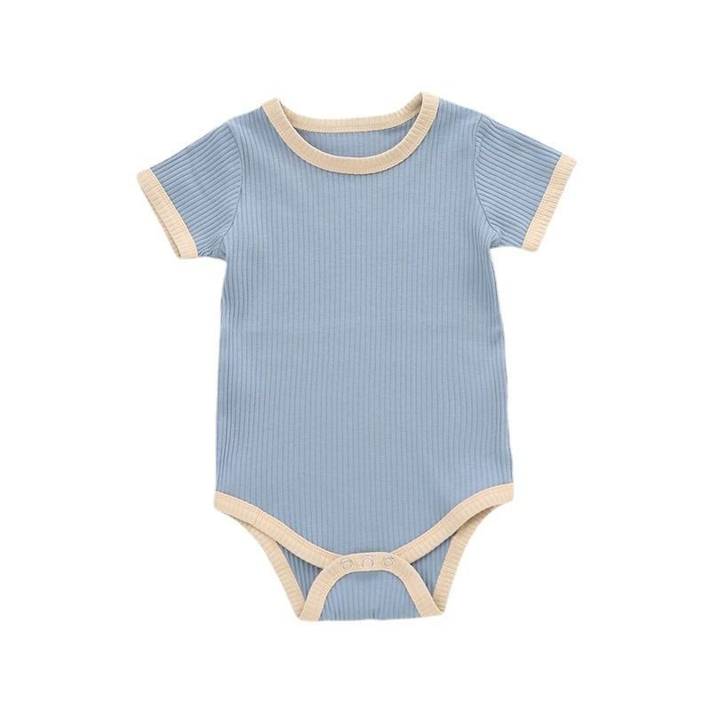 Kids Baby Boys Girls Casual Cute Solid Color Short Sleeve Romper