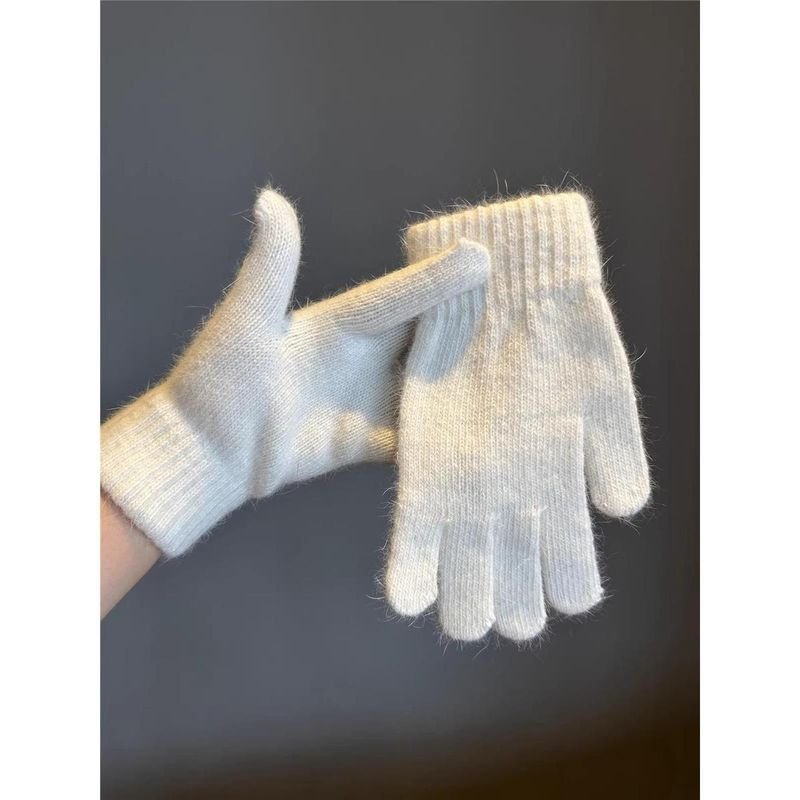 Women Winter Cold-Proof Fleece-Lined Thick Cycling Touchscreen Warm Cotton Gloves