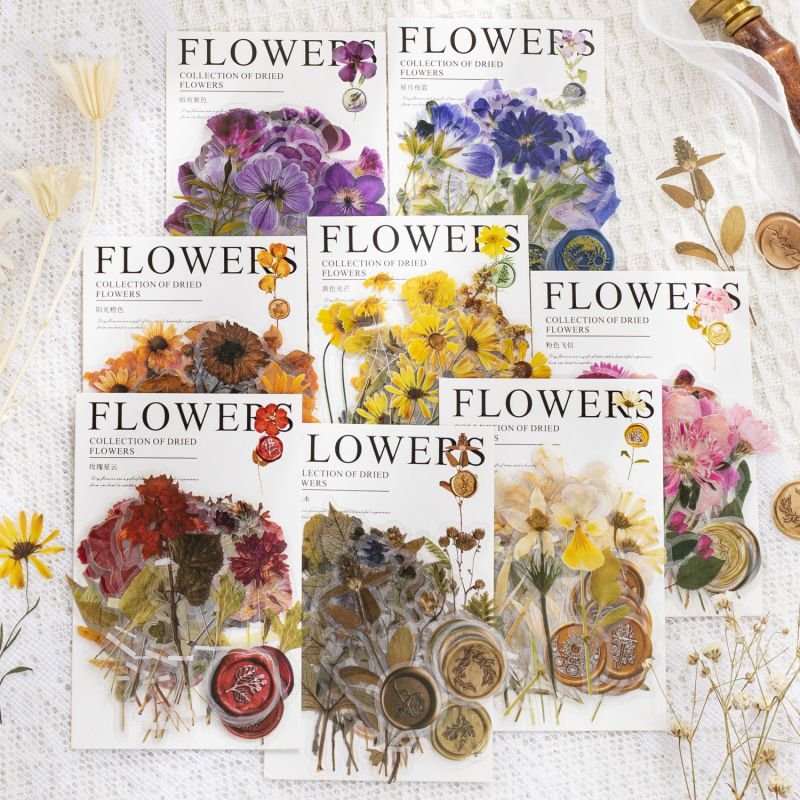 Simple Dried Flower Account Decoration Material Stickers