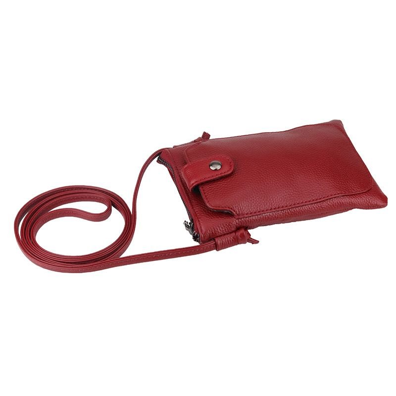 Women Fashion Solid Color Genuine Leather Mini Crossbody Bag