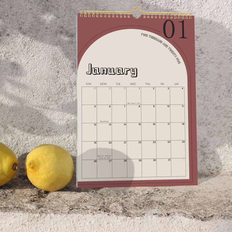 2025 English Calendar Home Desktop Agenda Yo Coil Calendar