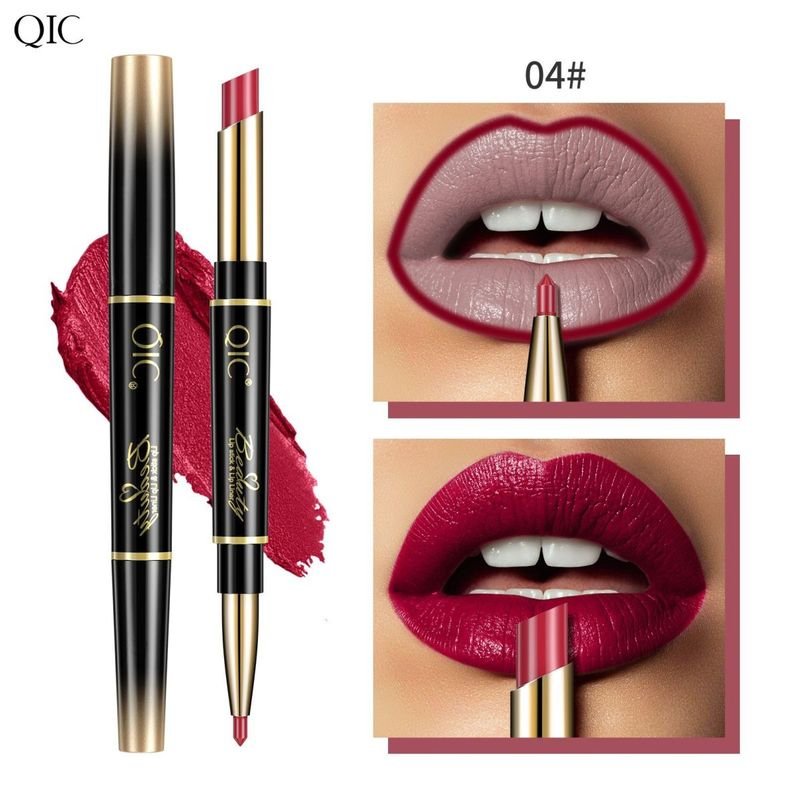 Qic Double-Headed Lipstick Lip Liner Matte Waterproof Lipstick