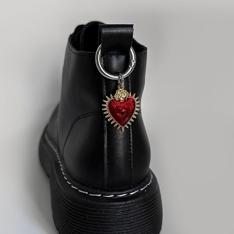 Women Vintage Dark Gothic Evil Eye Metal Pendant Shoe Buckle Accessories