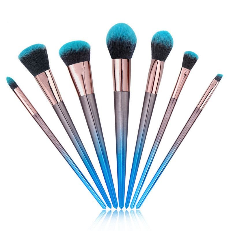 7Pcs Gradient Color Handle Makeup Brushes Set