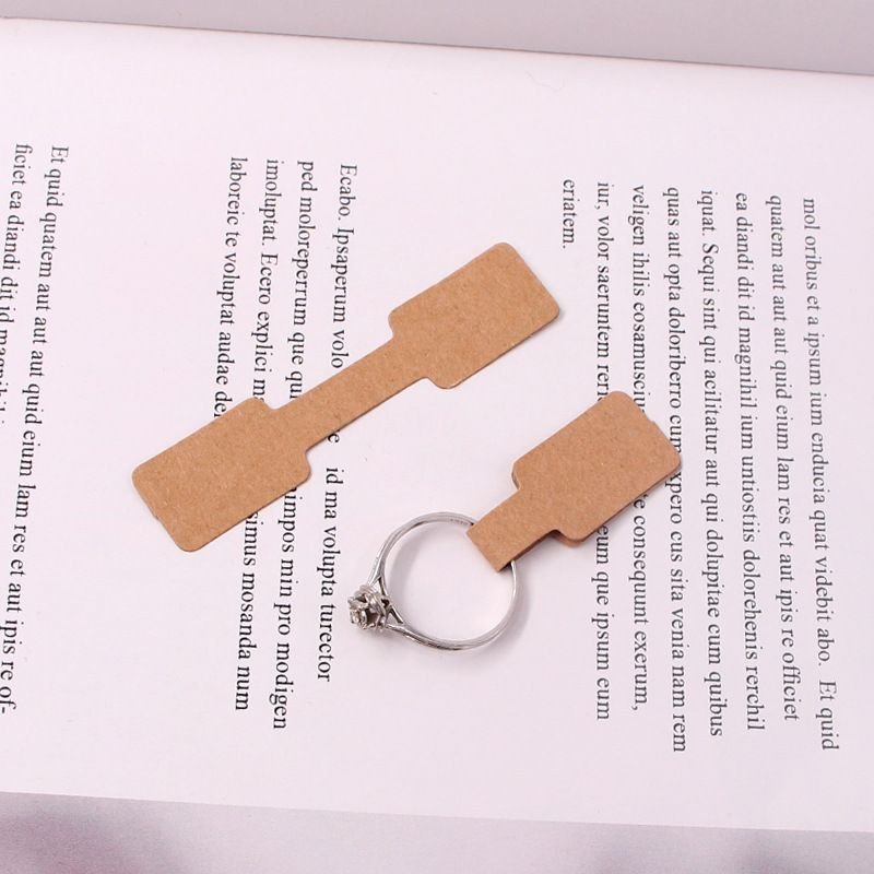 100pcs Ring Sticker Price Tag Jewelry Packaging Kraft Paper Card