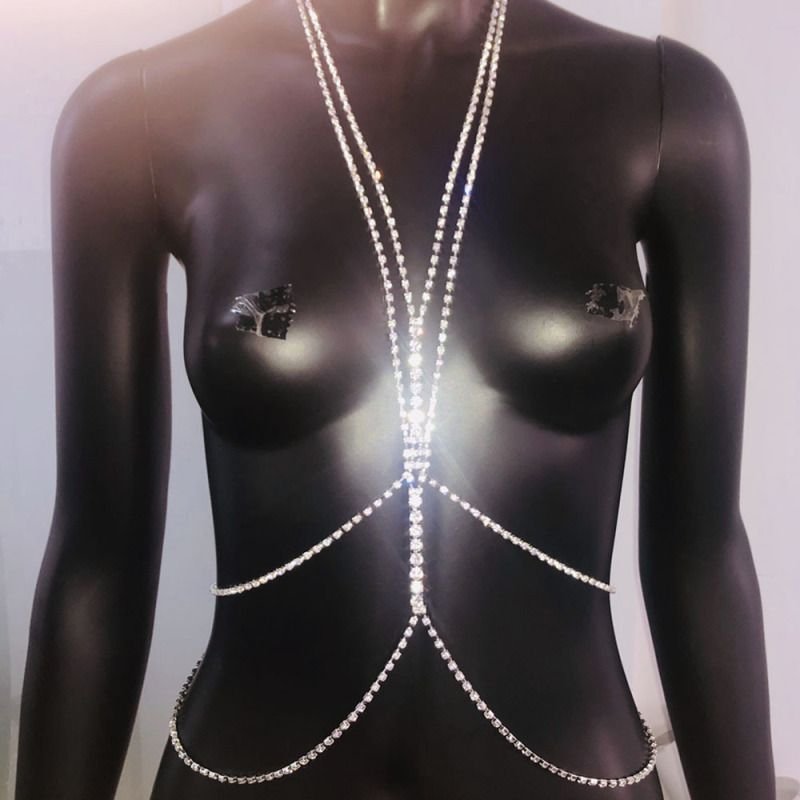 Women'S Sexy Beach Bikini Rhinestone Alloy Body Chain