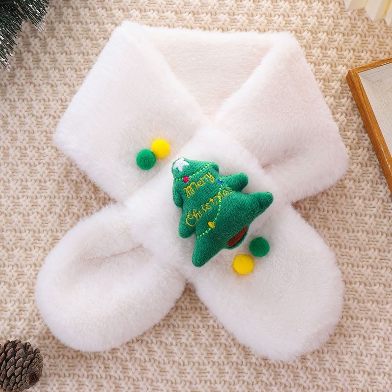 Kids Boys Girls Winter Casual Cute Christmas Cartoon Plush Scarf