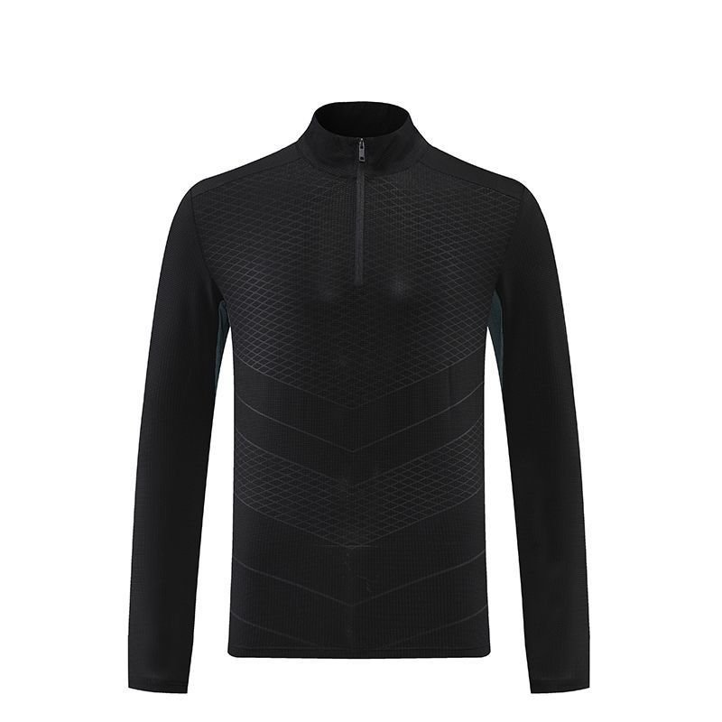 Men Casual Sports Basic Stretchy Half Zipper Long Sleeve Training T-Shirt