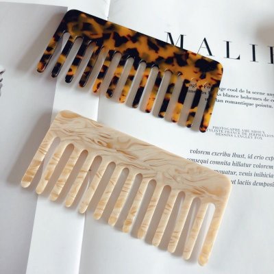 Women'S Simple Acetate Sheet Anti-Static Marble Pattern Leopard Hairdressing Comb