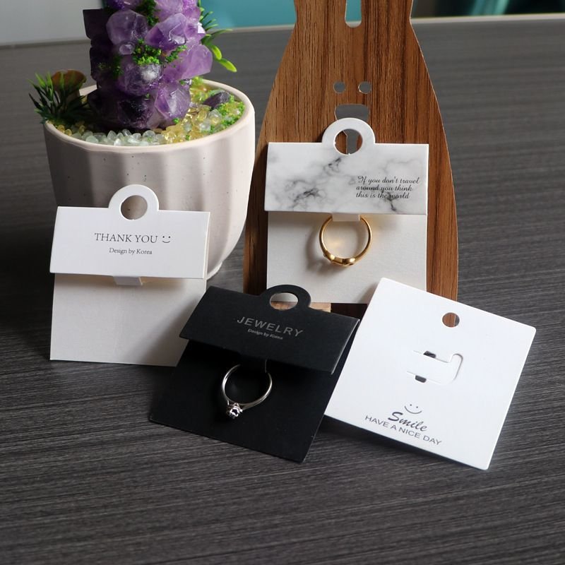 Fashion Jewelry Ring Label Cardboard Display Card Packaging Folding Card