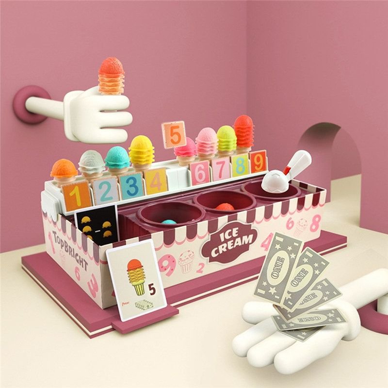 Kids Interesting Role-playing Game Ice Cream Math Toy