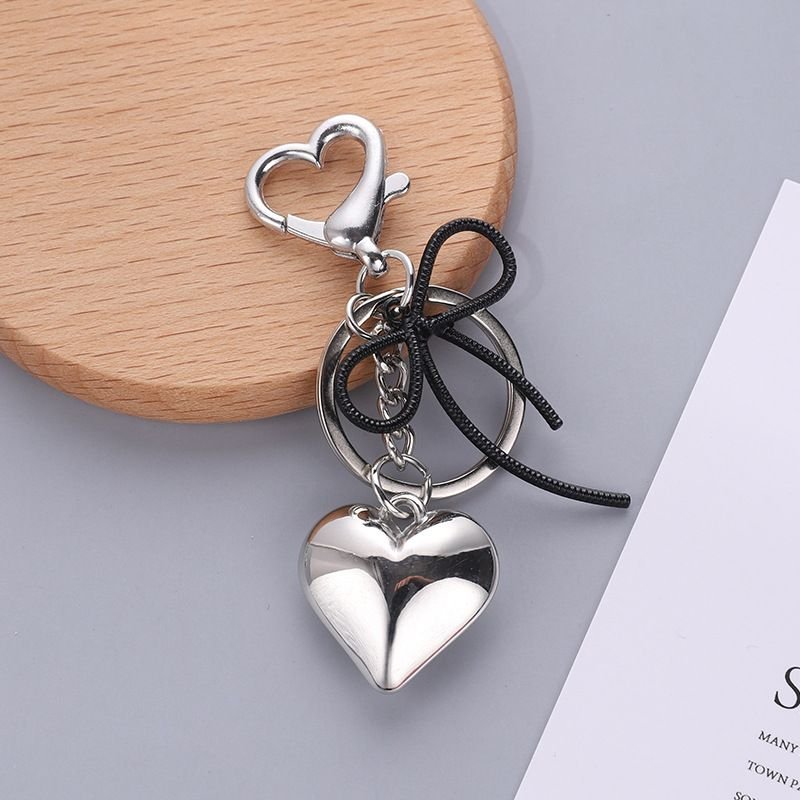 Fashion Simple Heart Bow Key Chain