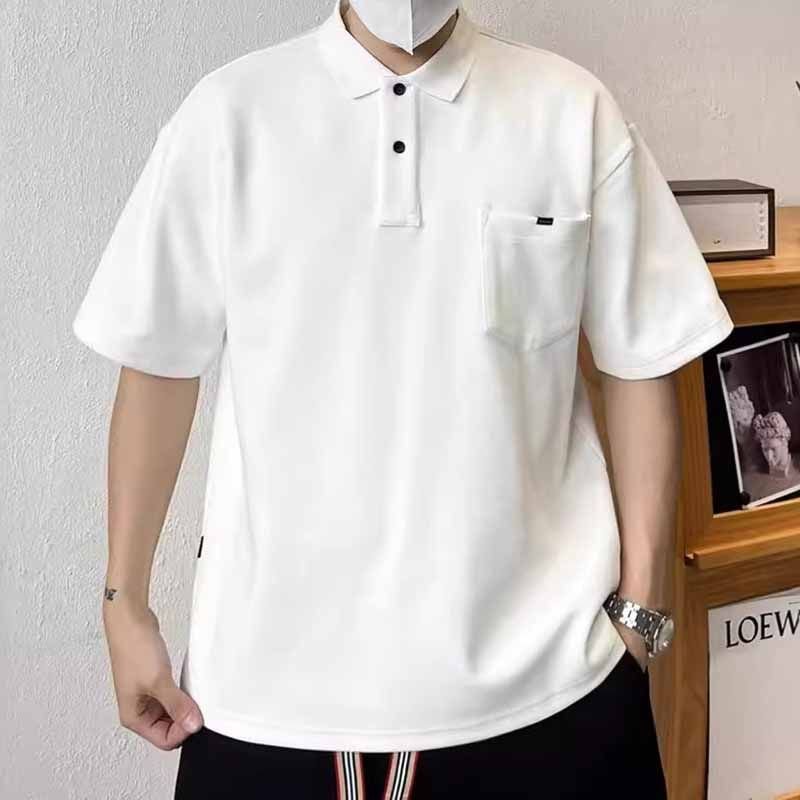 Men Fashion Casual Basic Solid Color Short Sleeve Lapel POLO Shirt