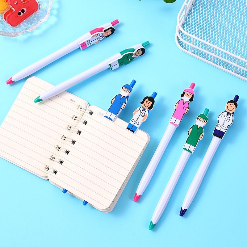 Cartoon Creative Male Doctor Female Nurse Press Ballpoint Pen