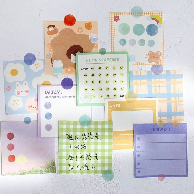 Simple Creative Cute Round Hand Account Material Stickers 6-Bag