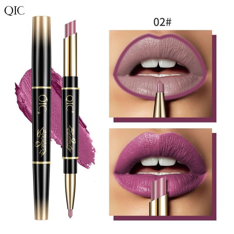 Qic Double-Headed Lipstick Lip Liner Matte Waterproof Lipstick