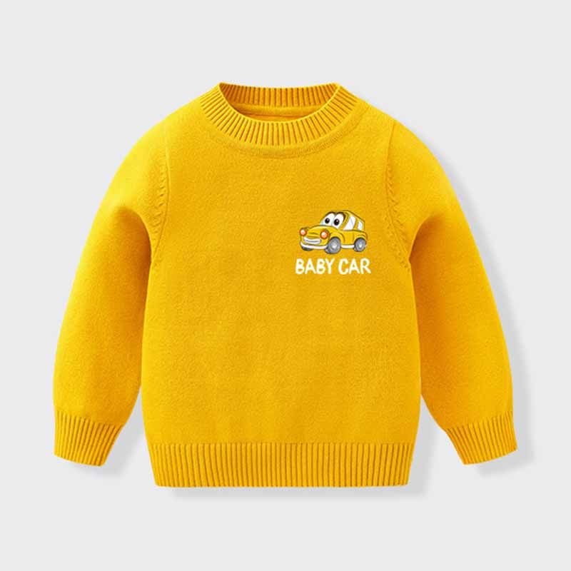 Kids Baby Boys Girls Winter Casual Cute Cartoon Print Long Sleeve Knitwear Sweater