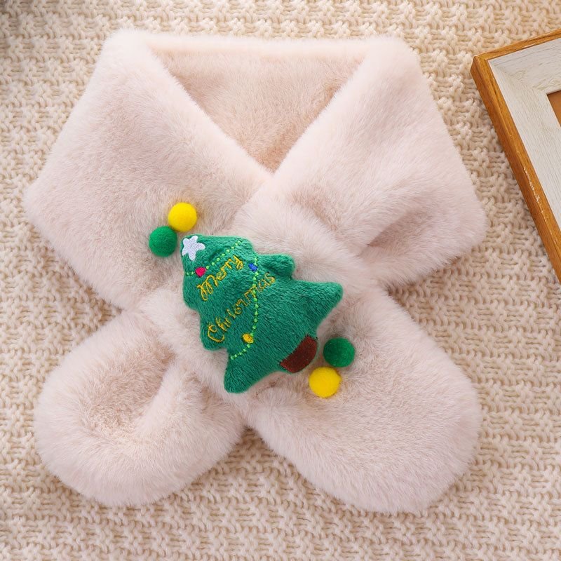 Kids Boys Girls Winter Casual Cute Christmas Cartoon Plush Scarf