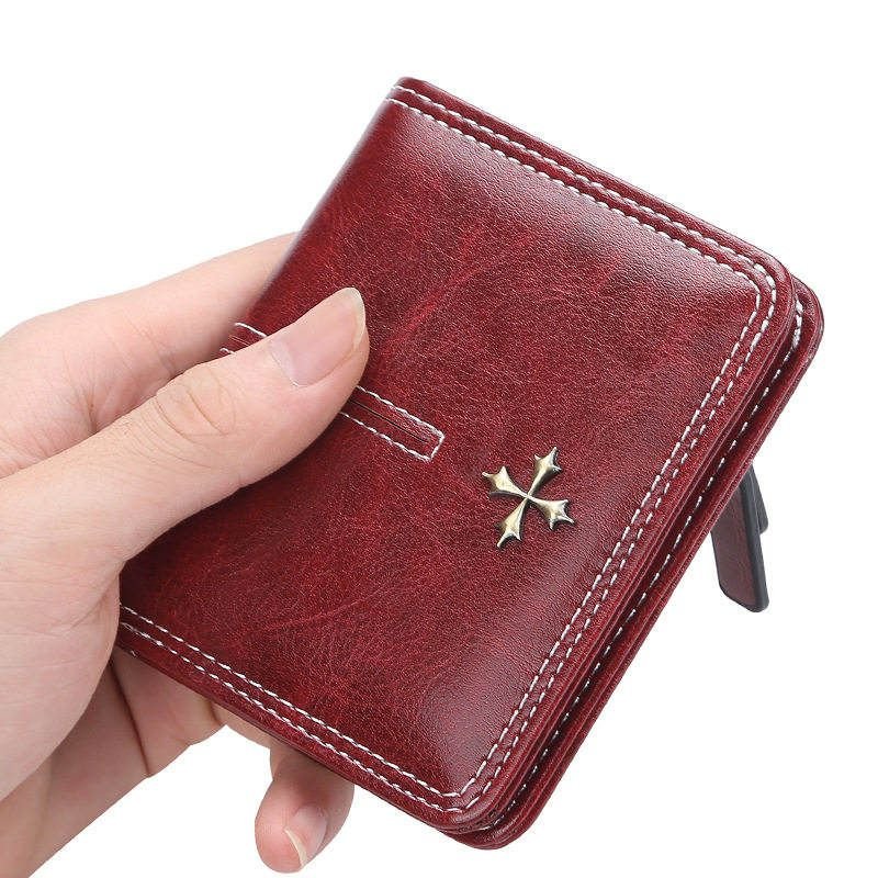 Woman Solid Color Mini Bifold Wallet