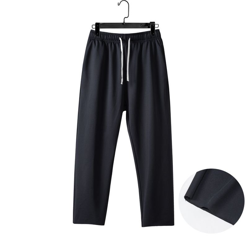 Men Fashion Casual Athleisure Solid Color Ninth Pants