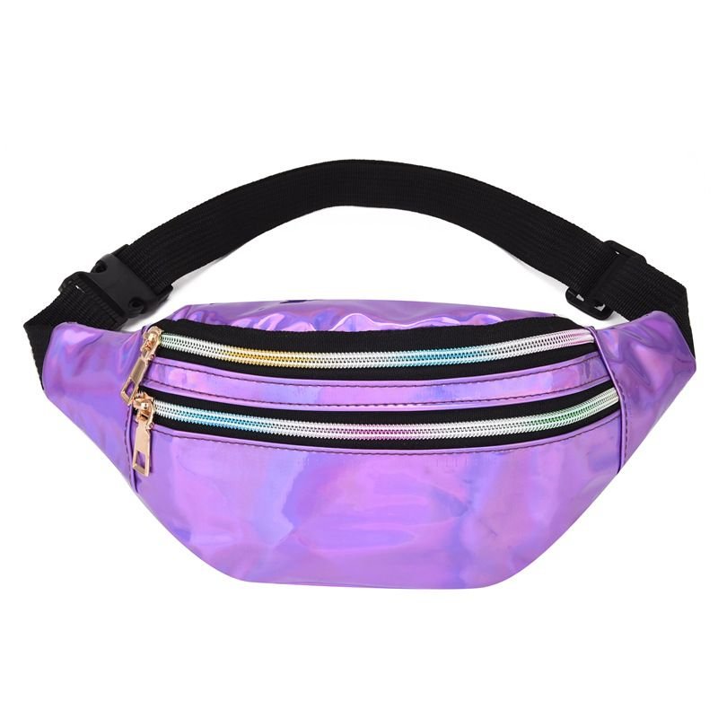 Women Fashionable Simple Double-Layer Zipper Chest Bag