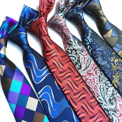 Men Fashion Polyester Jacquard Large Flower Spike Tie