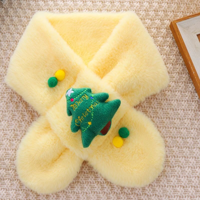 Kids Boys Girls Winter Casual Cute Christmas Cartoon Plush Scarf