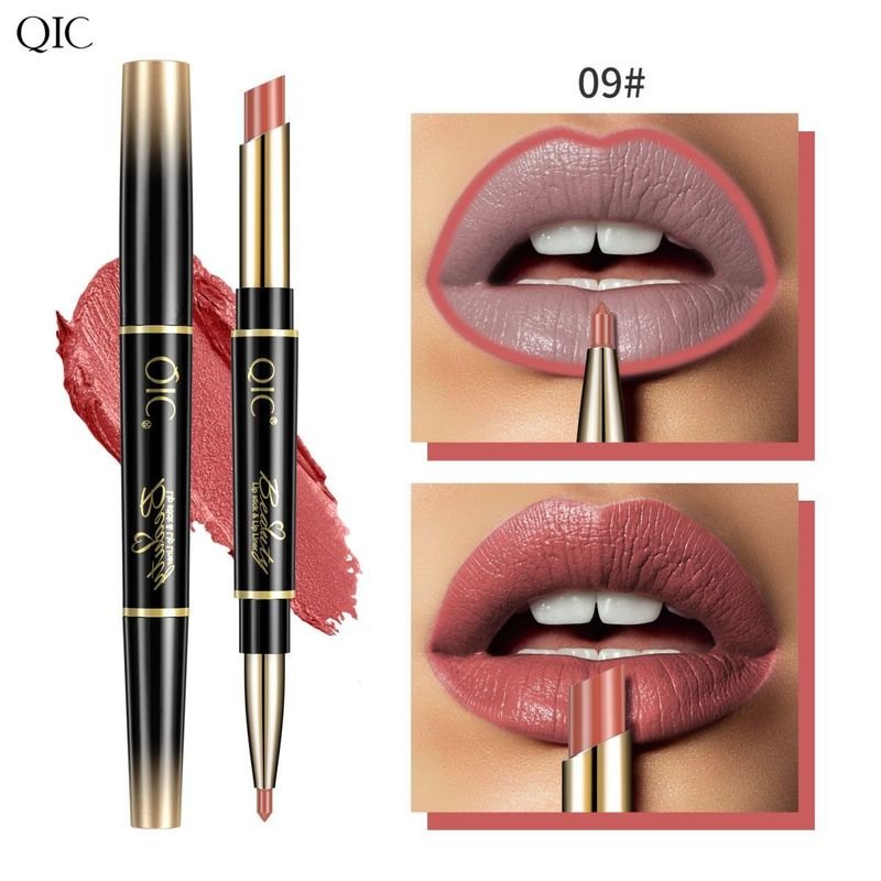 Qic Double-Headed Lipstick Lip Liner Matte Waterproof Lipstick