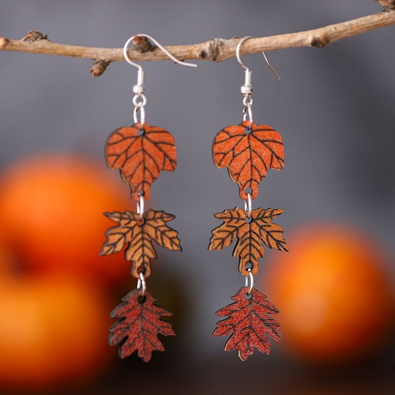 Autumn Thanksgiving Maple Leaf Earrings