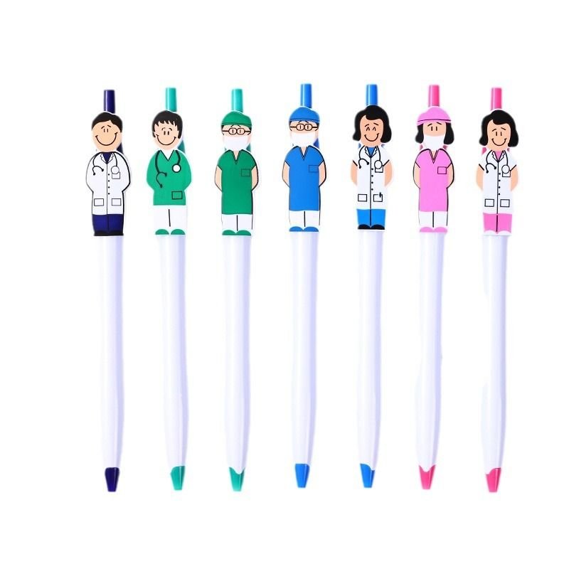 Cartoon Creative Male Doctor Female Nurse Press Ballpoint Pen