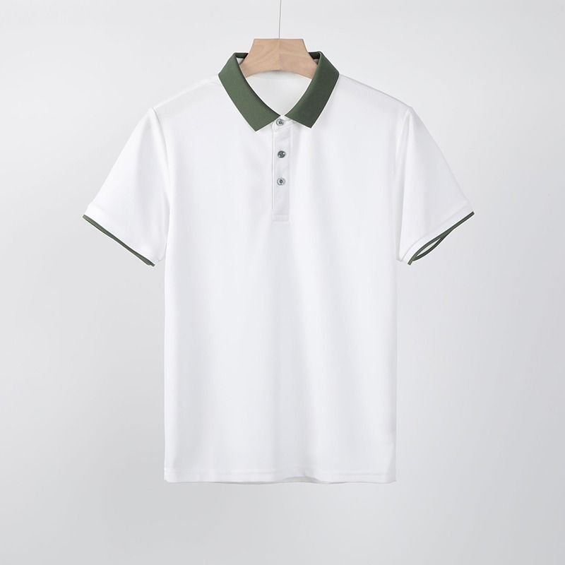 Men Fashion Casual Commuter Color Matching Short Sleeve Lapel POLO Shirt