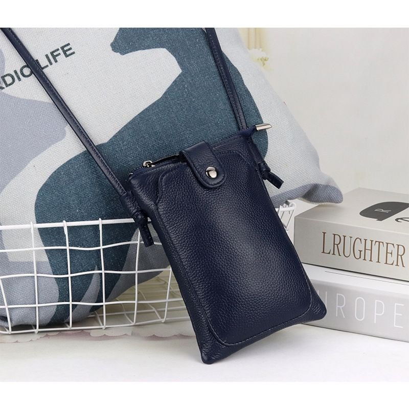 Women Fashion Solid Color Genuine Leather Mini Crossbody Bag